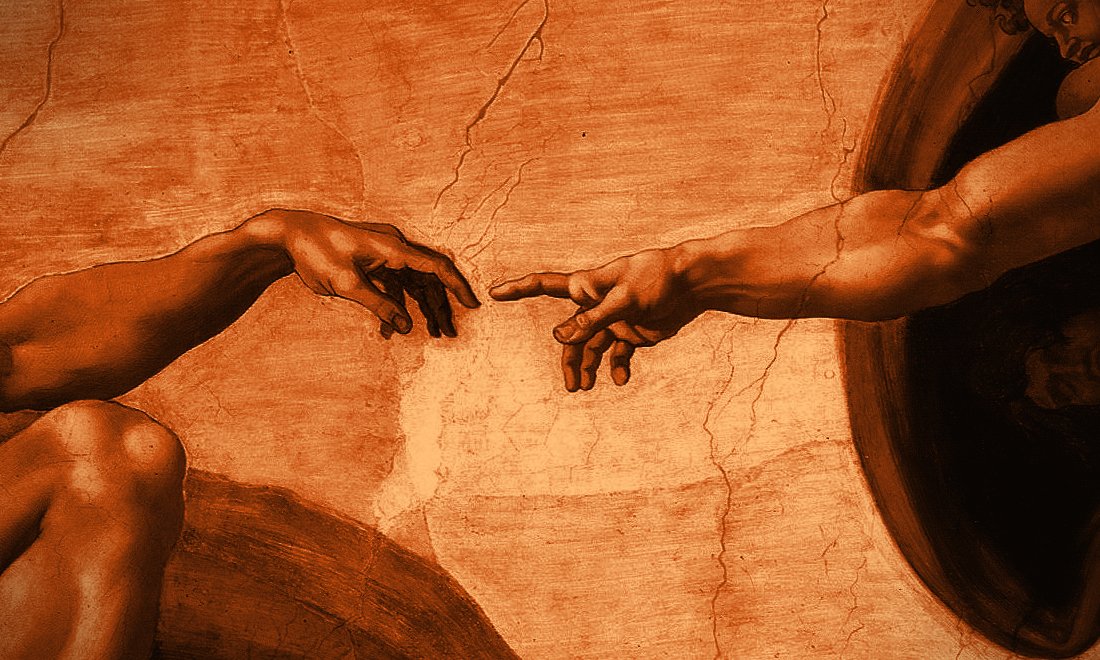 Deux mains qui se rejoignent — l'humain et l'IA